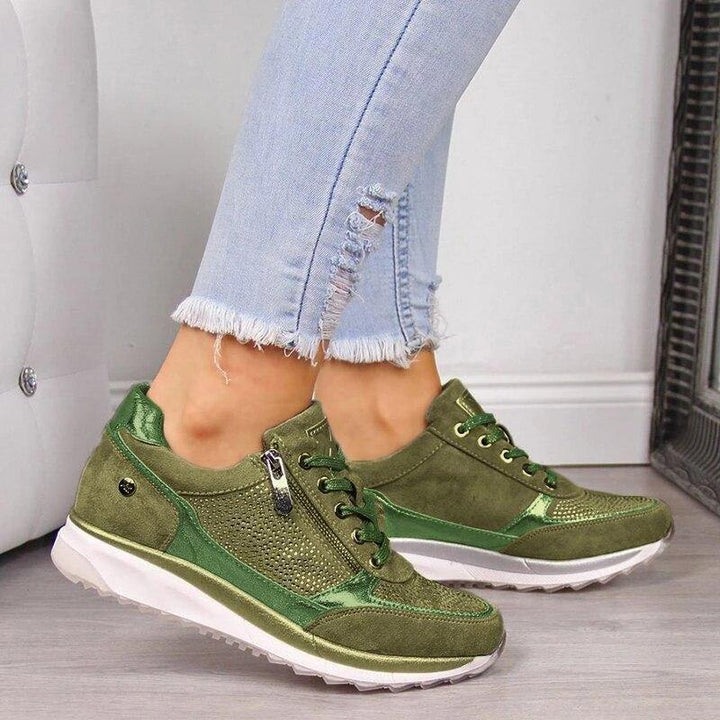 Damen orthopädische Sneaker für den Alltag in Grün