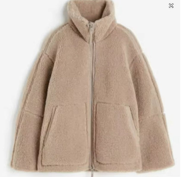 Damen Oversize Teddy-Jacke für Herbst (4)