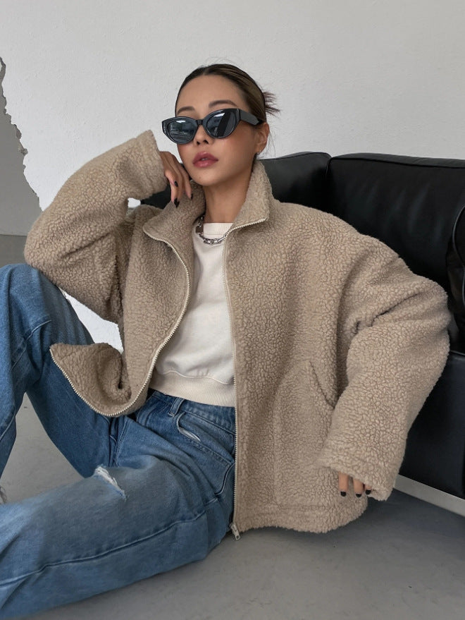 Damen Oversize Teddy-Jacke für Herbst (5)