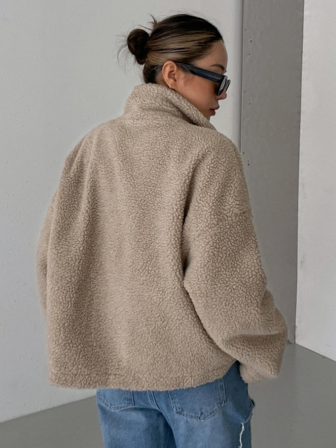 Damen Oversize Teddy-Jacke für Herbst (6)