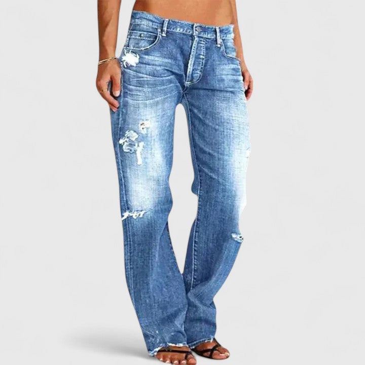 Damen Oversized Jeans im Vintage-Look in Blau