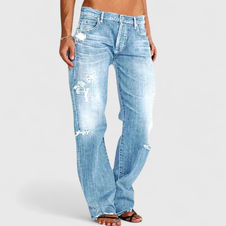 Damen Oversized Jeans im Vintage-Look in Hellblau