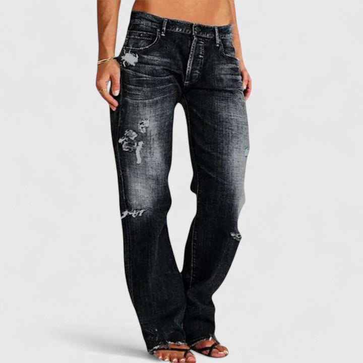 Damen Oversized Jeans im Vintage-Look in Schwarz