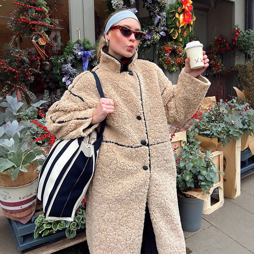 Damen Oversized Teddy-Winterjacke für urbane Wintertage