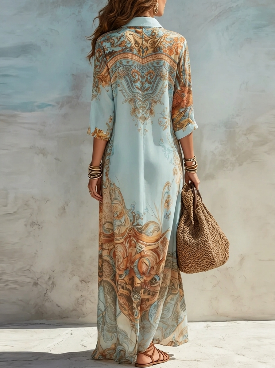 Damen Paisley Maxikleid für festliche Anlässe (2)