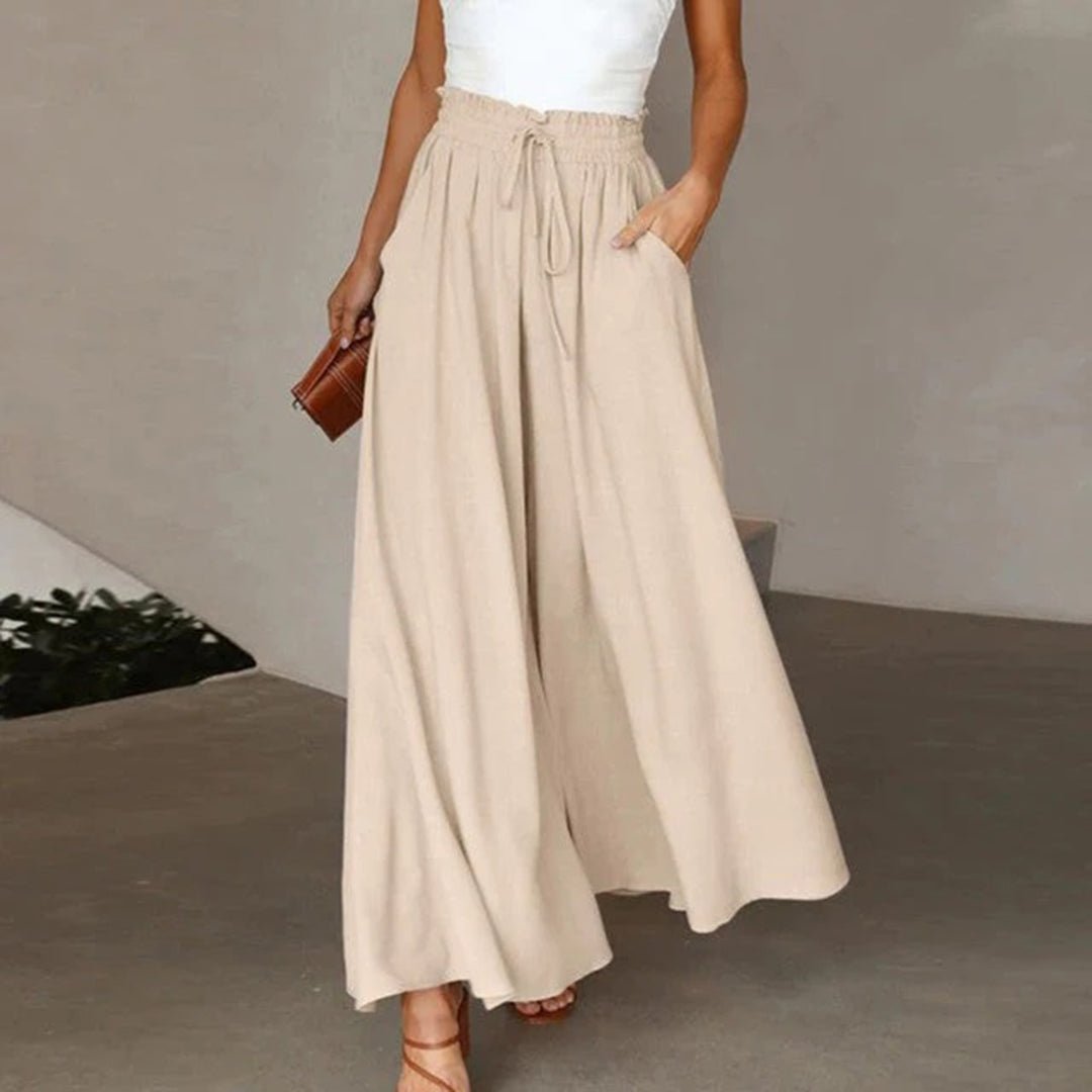 Damen Palazzo Hosen in Beige