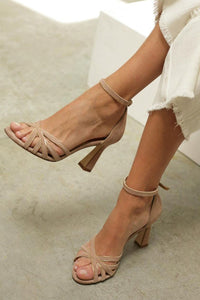 Pauline | Damen Peeptoe Patchwork Absatzschuhe
