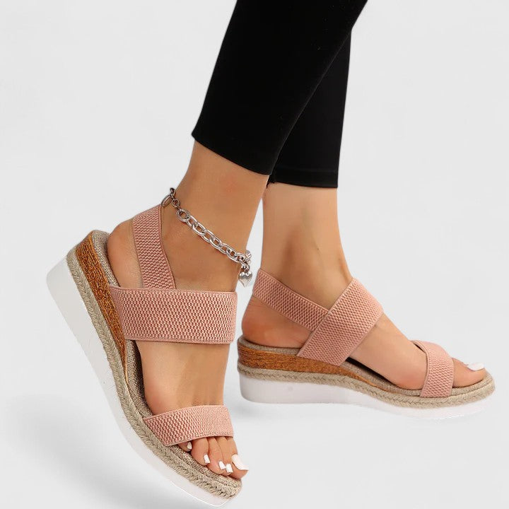 Damen Plateau Sandalen für den Sommer in Rosa