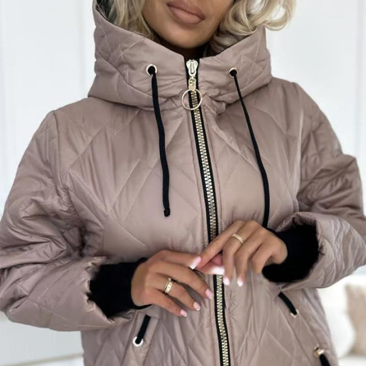 Damen Praktische Herbst-Jacke mit Kapuze (3)