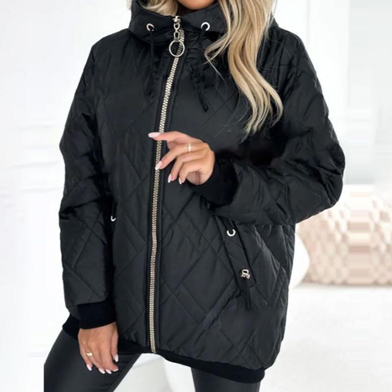 Damen Praktische Herbst-Jacke mit Kapuze (8)