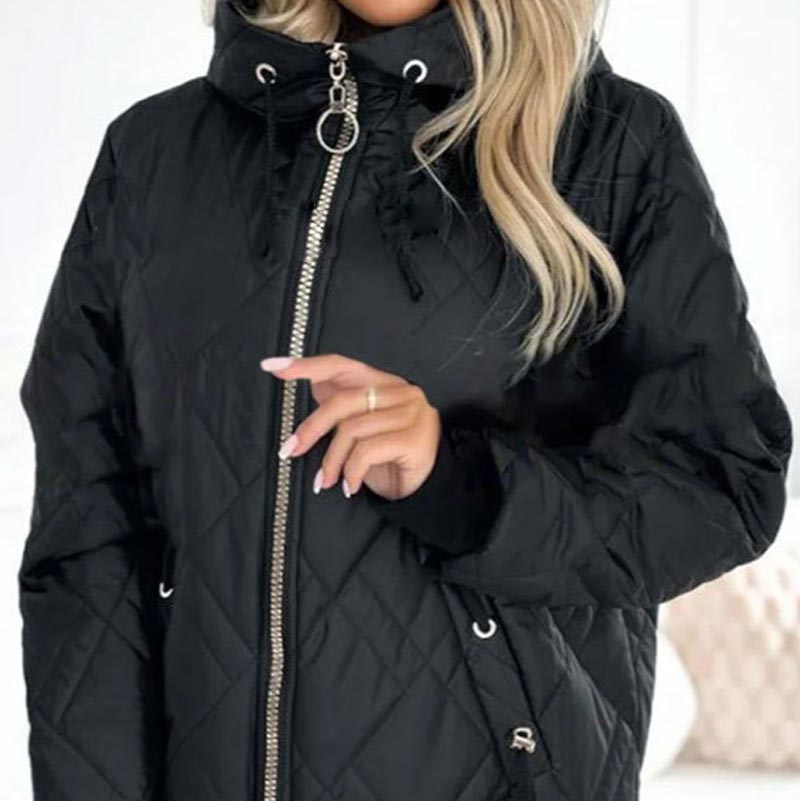 Damen Praktische Herbst-Jacke mit Kapuze (9)