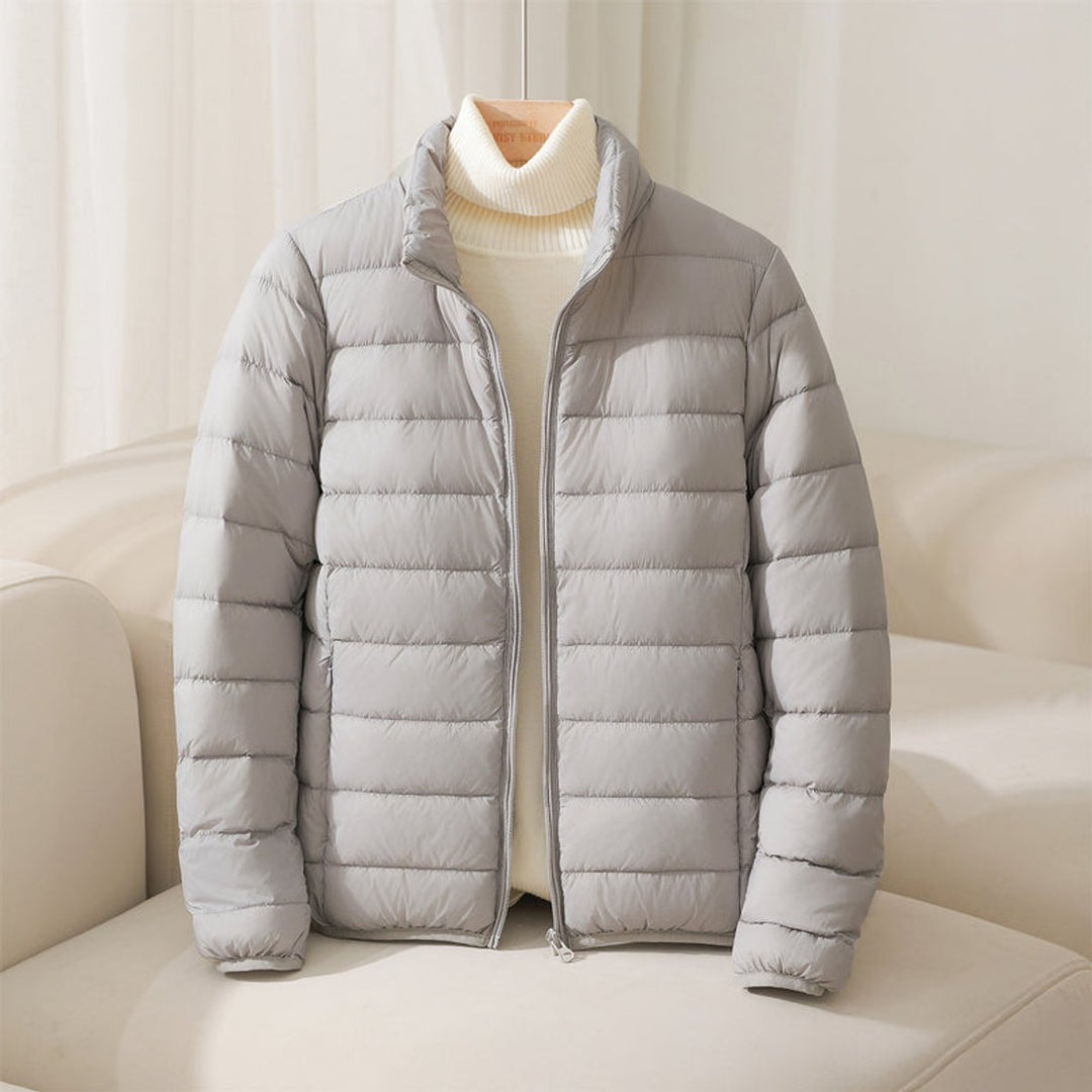 Damen Pufferjacke kurz und leicht in Grau