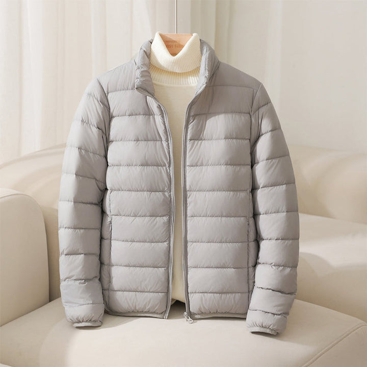 Damen Pufferjacke kurz und leicht in Grau