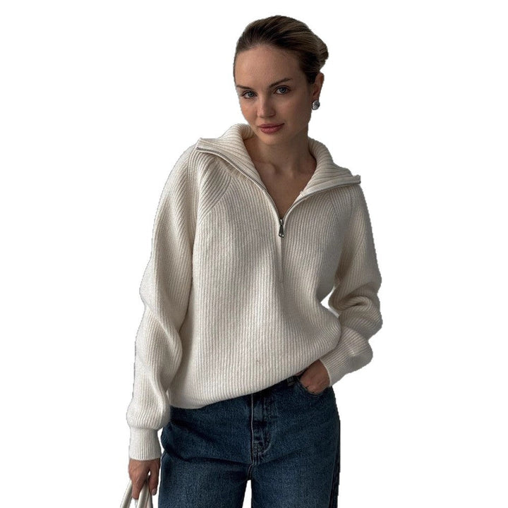 Damen Pullover aus Wollmix mit Reißverschluss für Übergangszeit (5)