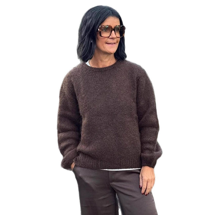 Damen Pullover Flausch mit Ballonärmeln für Herbst (5)