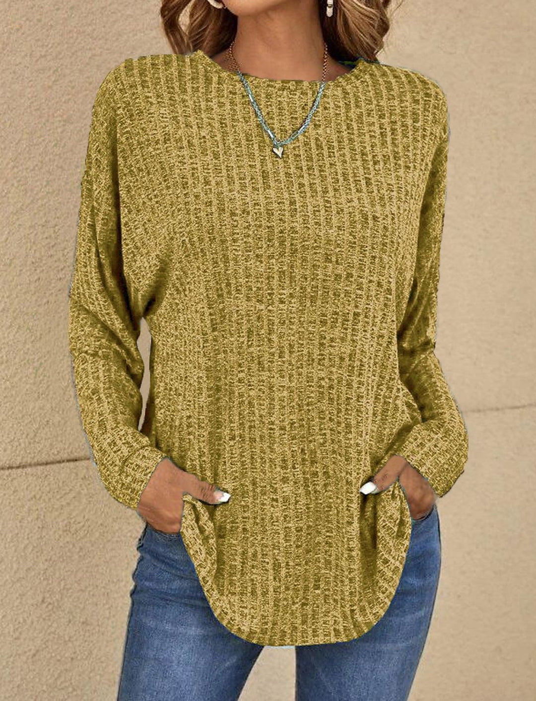Damen Pullover für lässige Tage im Alltag in Grasgrün