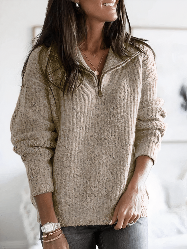 Damen Pullover für vielseitige Alltags-Eleganz in Khaki