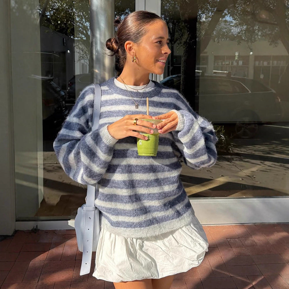 Damen Pullover mit Ballonärmeln für kühle Tage