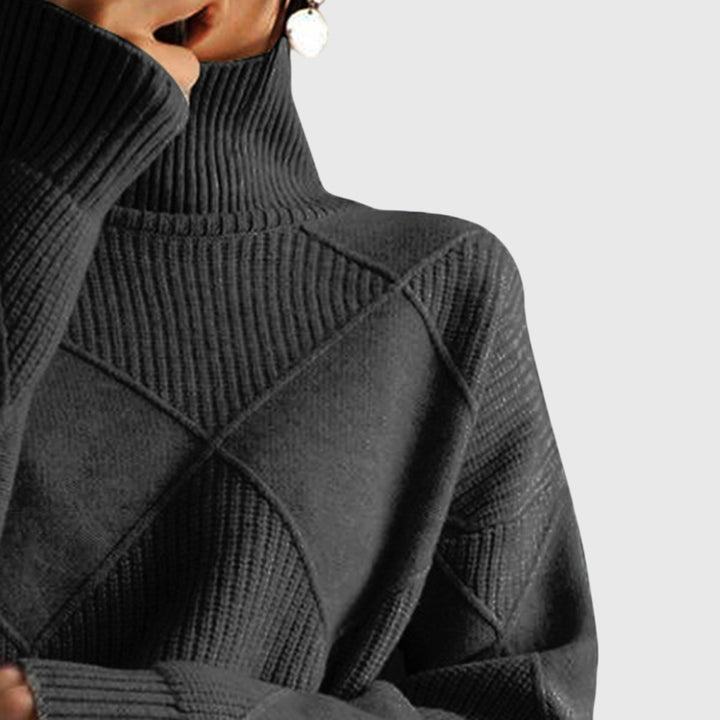 Damen Pullover mit geometrischem Muster für Herbst (2)