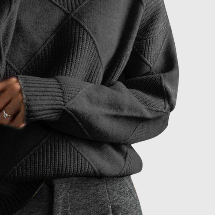 Damen Pullover mit geometrischem Muster für Herbst (3)
