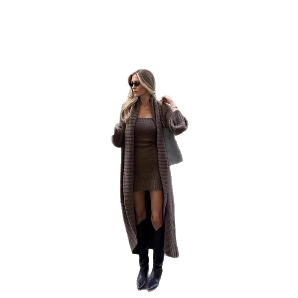 Damen Pullover Set Maxi-Cardigan für Herbst (5)