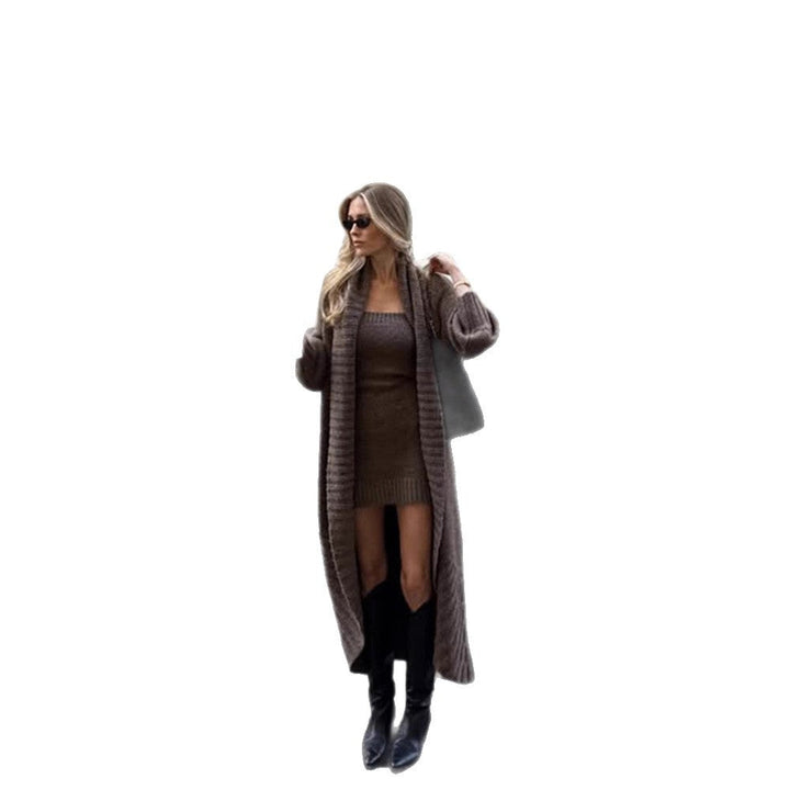 Damen Pullover Set Maxi-Cardigan für Herbst (5)