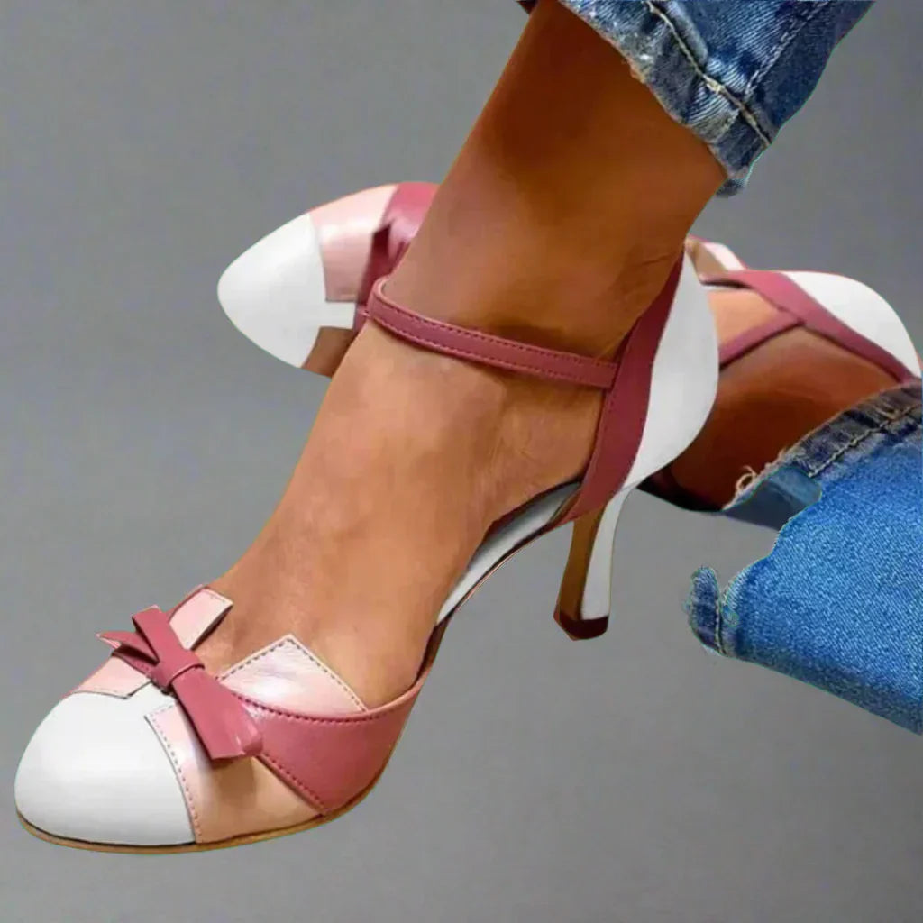 Damen Pumps mit eleganter Schleife für Sommeranlässe in Weiß