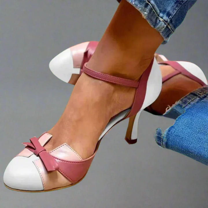 Damen Pumps mit eleganter Schleife für Sommeranlässe in Weiß