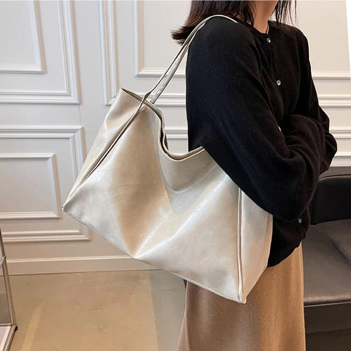 Damen Retro-Schultertasche aus PU-Leder mit großem Fassungsvermögen (2)