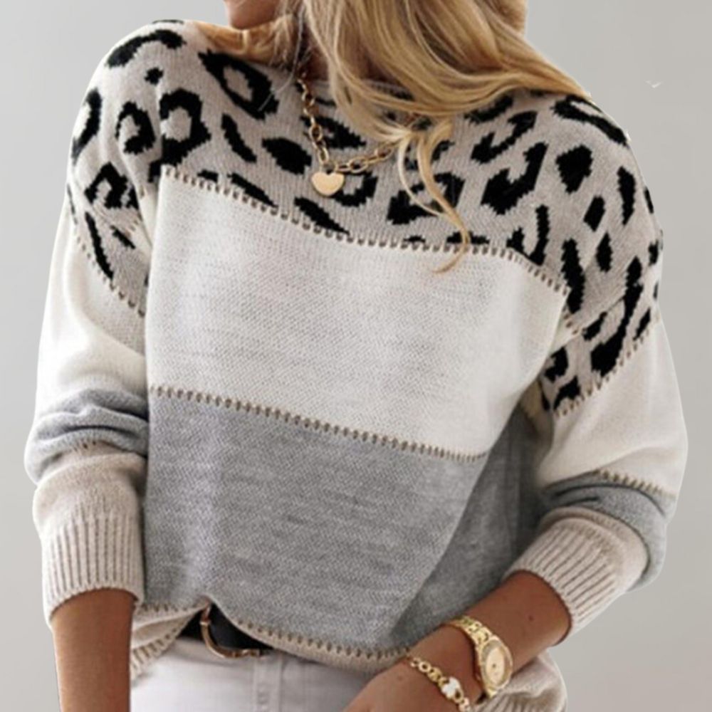Damen Rollkragen Strickpullover mit Muster (3)