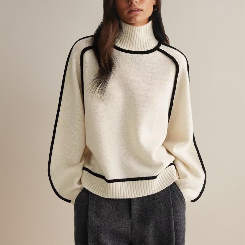 Damen Rollkragenpullover elegant und zeitlos in Creme