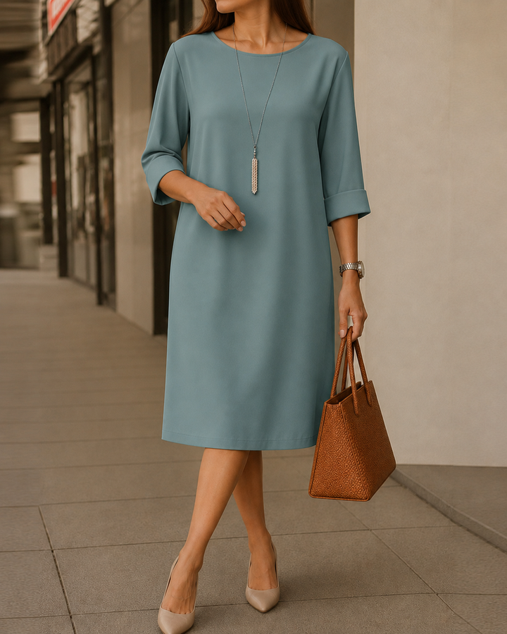 Damen Schmeichelhaftes Midikleid für Hochzeitsgäste in Pfauenblau