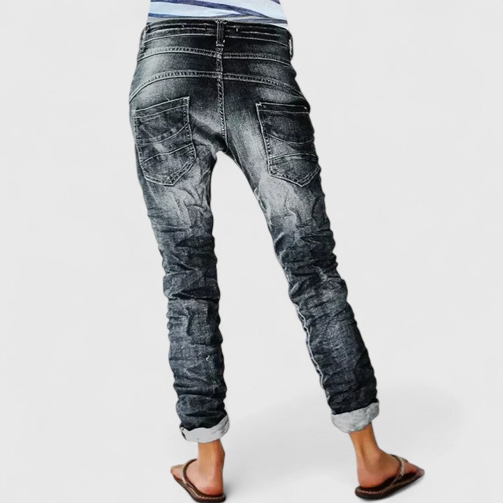 Damen Slim-Fit Jeans im Used-Look