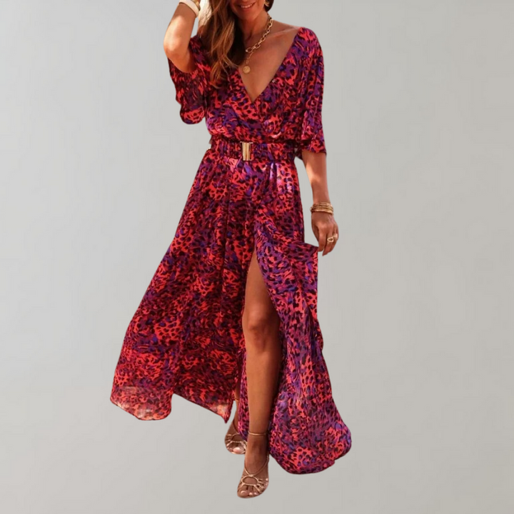 Damen Sommer Maxikleid für Hochzeitsgäste in Rot