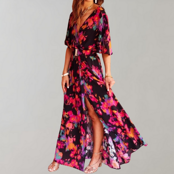 Damen Sommer Maxikleid für Hochzeitsgäste in Schwarz 1