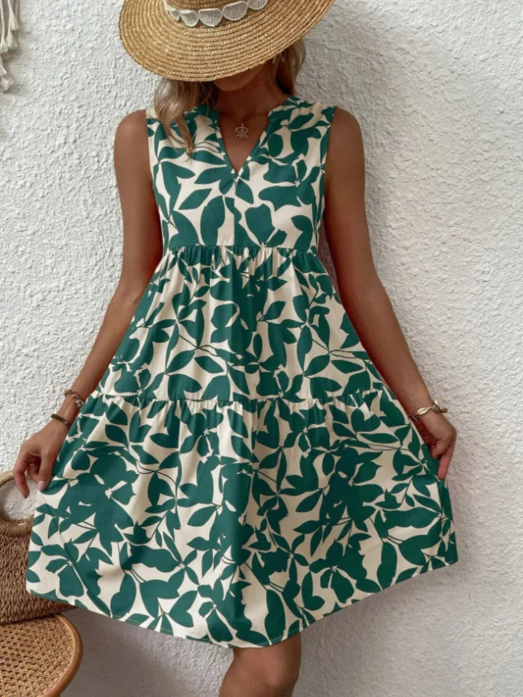 Damen Sommerkleid für festliche Hochzeitsgäste in Grün