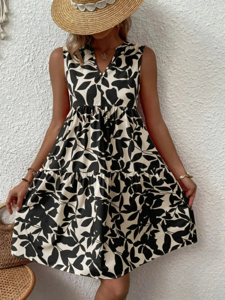 Damen Sommerkleid für festliche Hochzeitsgäste in Schwarz