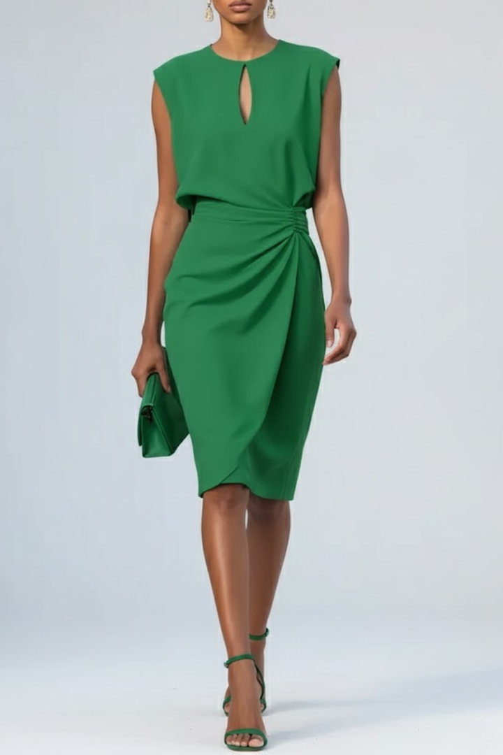 Damen Sommerkleid im eleganten Midi-Schnitt in Grün