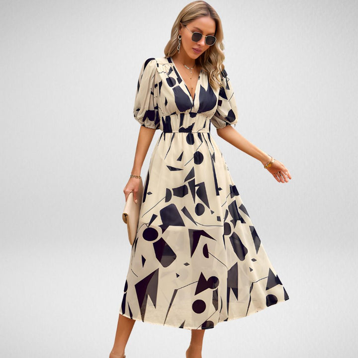 Damen Sommerkleid im Vintage-Stil in Aprikose