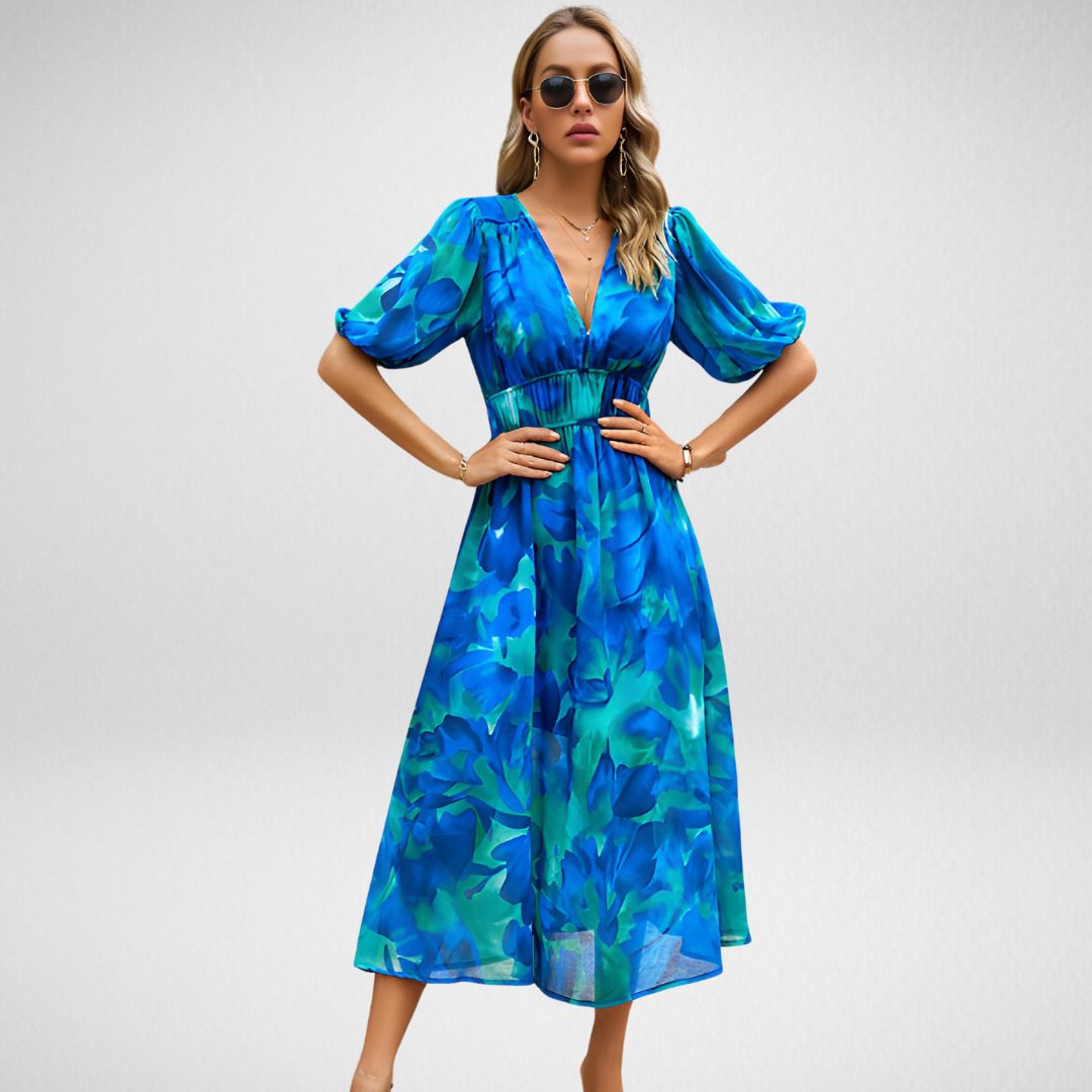 Damen Sommerkleid im Vintage-Stil in Blau