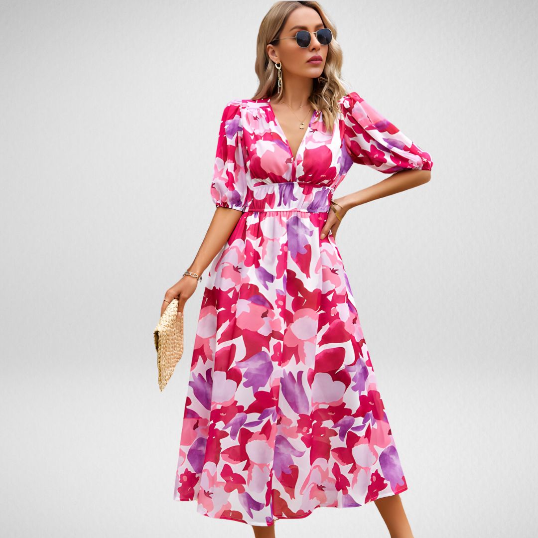 Damen Sommerkleid im Vintage-Stil in Rot