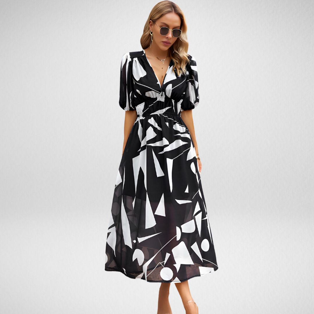 Damen Sommerkleid im Vintage-Stil in Schwarz