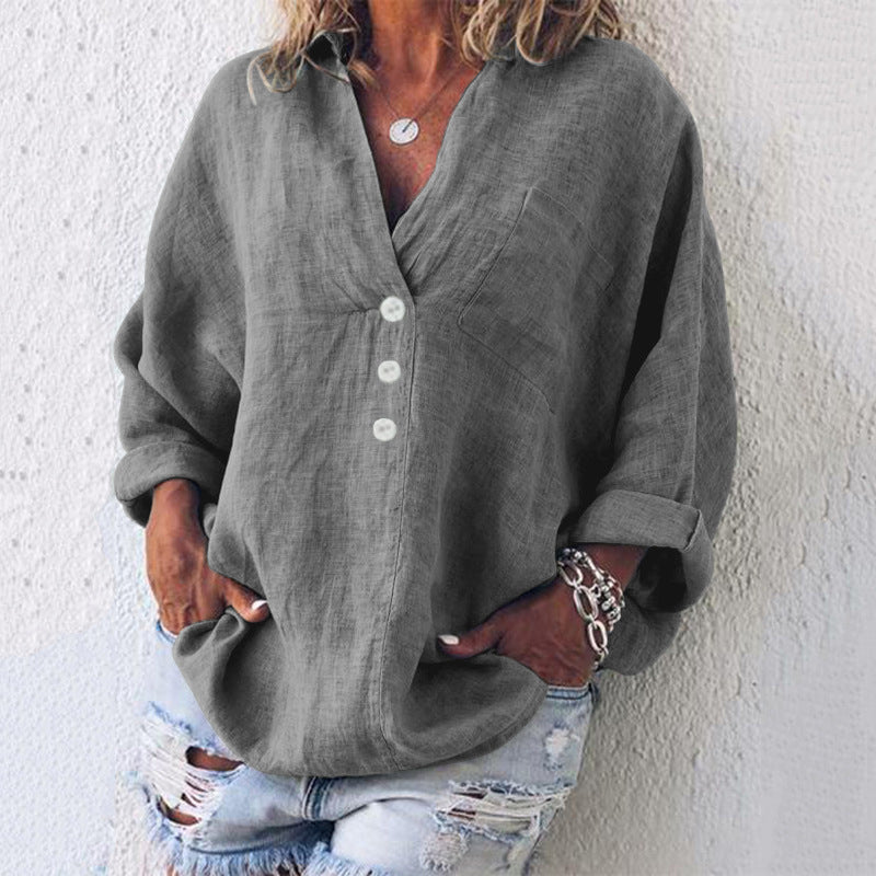 Damen Sommerpullover aus Leinen in Grau