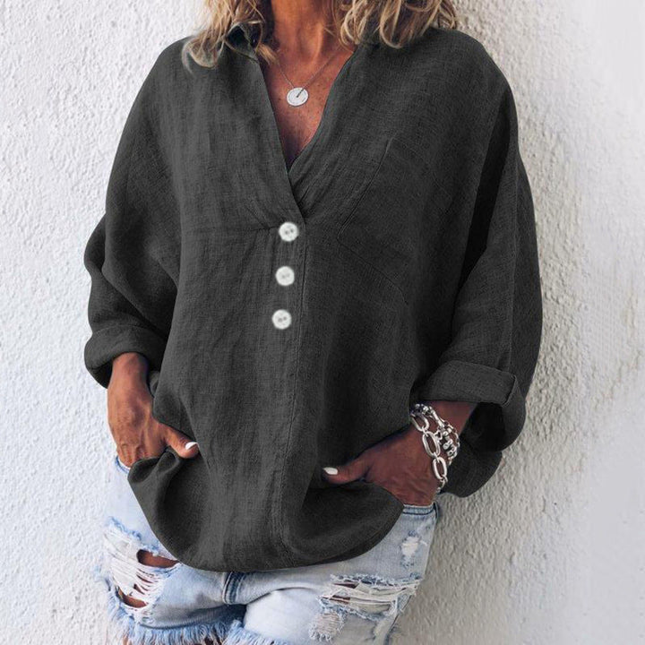 Damen Sommerpullover aus Leinen in Schwarz