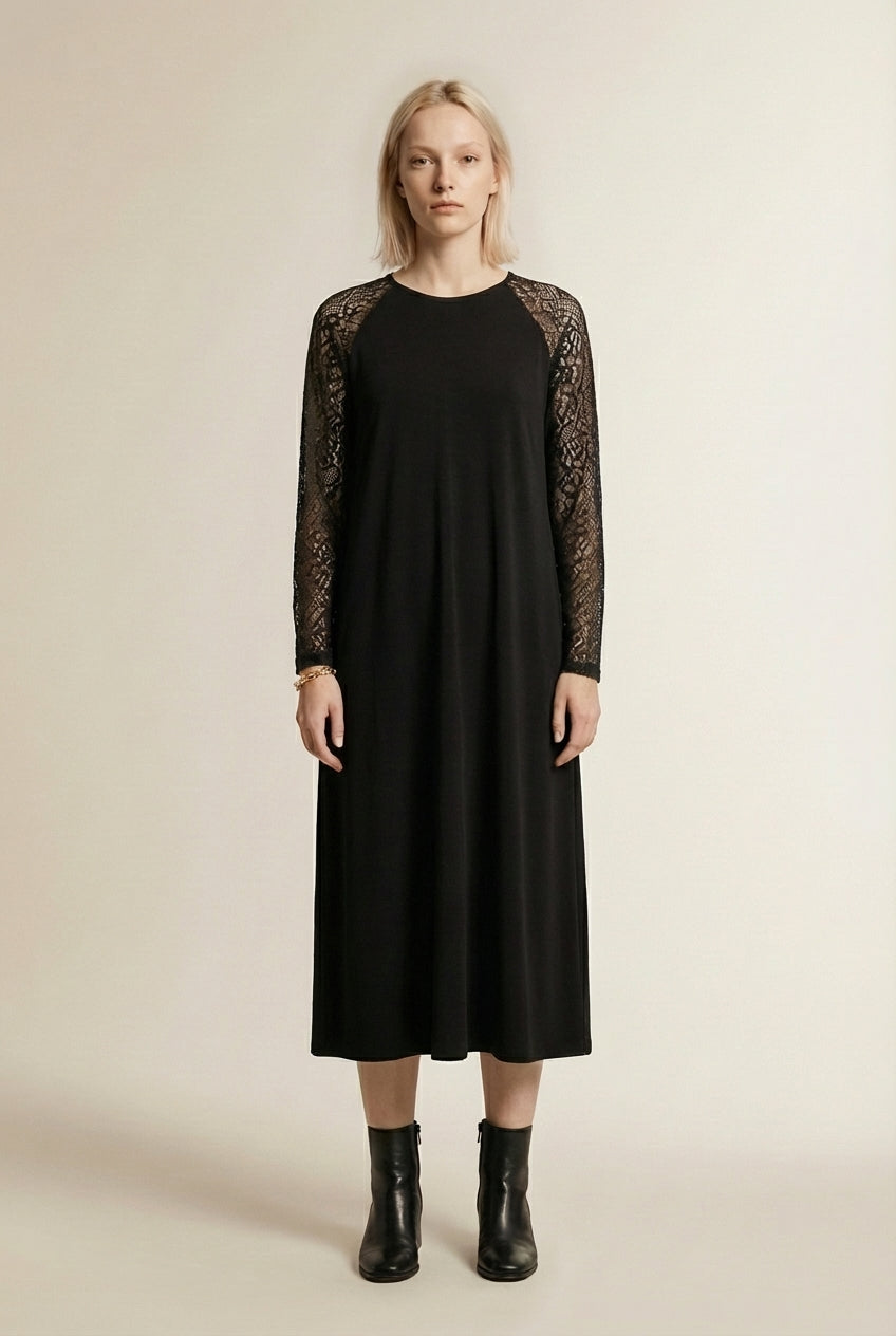 Damen Spitzen-Midi-Kleid für Hochzeitsgäste im Herbst (6)