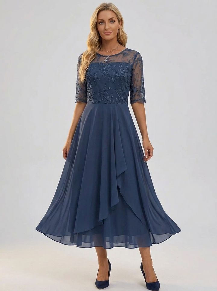 Damen Spitzenkleid für Hochzeitsgäste im Herbst