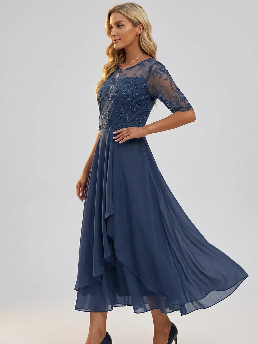 Damen Spitzenkleid für Hochzeitsgäste im Herbst (2)
