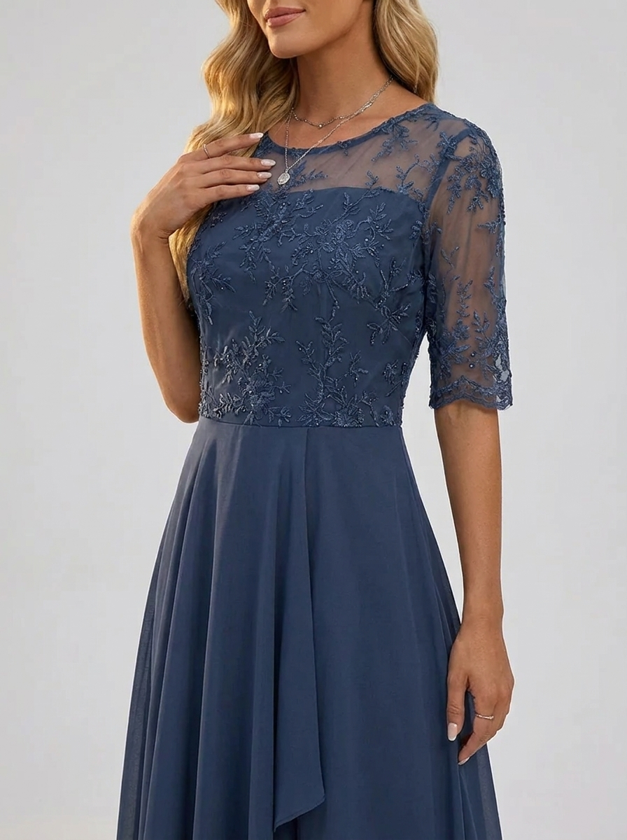 Damen Spitzenkleid für Hochzeitsgäste im Herbst (3)