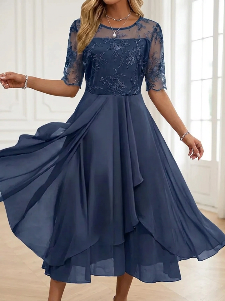 Damen Spitzenkleid für Hochzeitsgäste im Herbst (4)