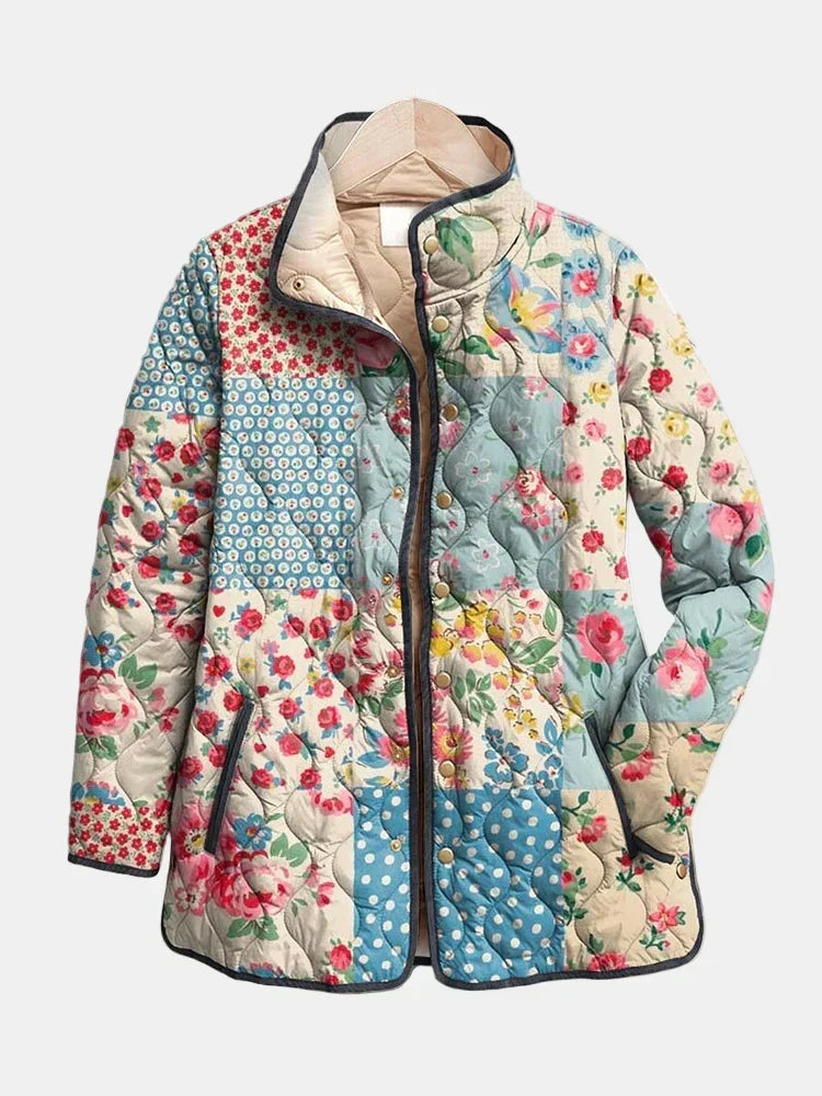 Damen Steppjacke für Herbst in Übergröße in Mehrfarbig